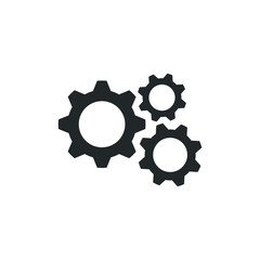Aufkleber - Gear tool or button for web application icon template color editable. Settings symbol vector sign isolated on white background illustration for graphic and web design.