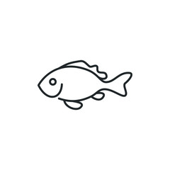 Poster - Fish icon template color editable. Fish symbol vector sign isolated on white background illustration for graphic and web design.