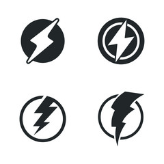 Aufkleber - Lightning, electric power icon template color editable. Energy and thunder electricity symbol vector sign isolated on white background illustration for graphic and web design.