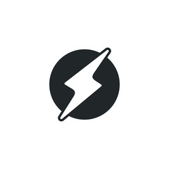 Aufkleber - Lightning, electric power icon template color editable. Energy and thunder electricity symbol vector sign isolated on white background illustration for graphic and web design.