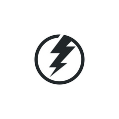 Leinwandbilder - Lightning, electric power icon template color editable. Energy and thunder electricity symbol vector sign isolated on white background illustration for graphic and web design.