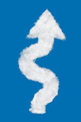 Wall Mural - Winding Road Ahead arrow made of clouds over blue