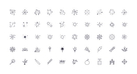 Isolated celebration fireworks icon set vector design