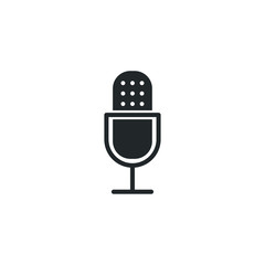 Aufkleber - microphone icon template color editable. podcast symbol vector sign isolated on white background illustration for graphic and web design.