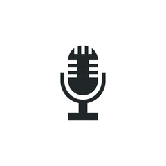Poster - microphone icon template color editable. podcast symbol vector sign isolated on white background illustration for graphic and web design.