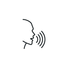 Aufkleber - Voice recognition concept. Voice control icon template color editable. Voice recognition symbol vector sign isolated on white background illustration for graphic and web design.