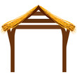 Isolated wooden manger hut