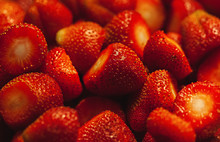 Texture Of Fresh Red Strawberries