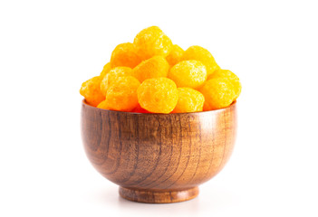 Wall Mural - Cheese Covered Balls Isolated on a White Background