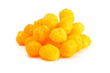 Wall Mural - Cheese Covered Balls Isolated on a White Background