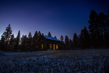 Old Cabin At Night