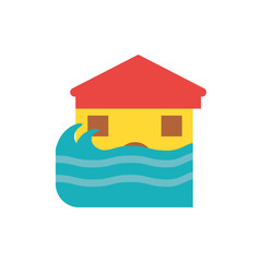 Sticker - Isolated sea and house vector design