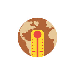 Sticker - Isolated world and thermometer vector design