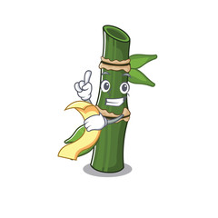 Sticker - A funny cartoon character of bamboo with a menu