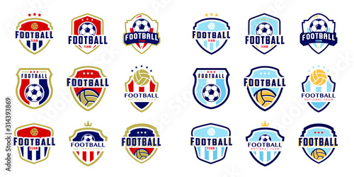 Set of soccer Logo or football club sign Badge Tableau sur Toile