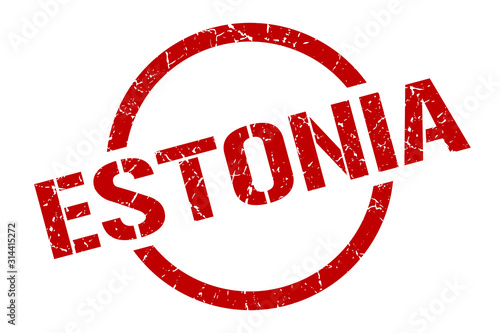 Cuadros en Lienzo Estonia stamp. Estonia grunge round isolated sign