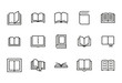 © dstarky - Stroke line icons set of book.