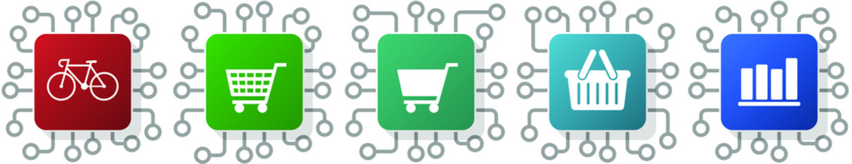 Poster - Set of buy, cart, cycle, retail and business icons for webdesign and mobile applications, cpu, chip concept vector illustration