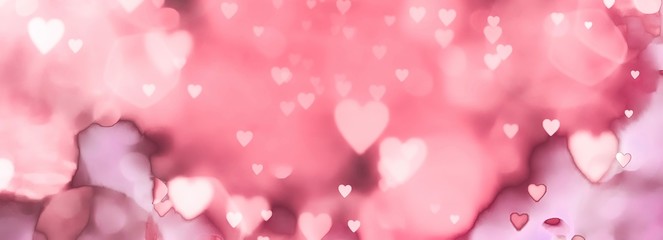 Wall Mural - abstract valentines day background with hearts