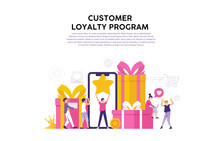 Concept Illustration Of Consumer Loyalty Program, Reward For Loyal Consumers And Loyal Users Of The Web Or Application