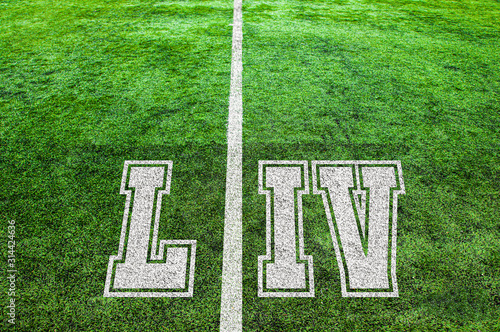 Cuadros en Lienzo yard line on an american football field, symbolizing the big game 54 in 2020 sup