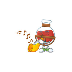 Sticker - cartoon character style of red potion performance with trumpet