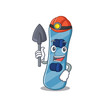 Cool clever Miner snowboard cartoon character design
