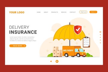 Delivery Insurance landing page template design