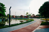 Fototapeta  - KUALA LUMPUR, MALAYSIA - JANUARY 10TH, 2020. Landscape Design at Taman Tasik Titiwangsa
