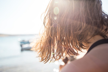 Wet hair close up.