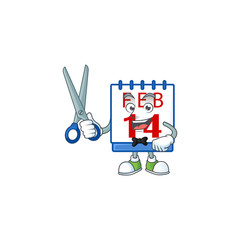 Sticker - Cool friendly barber 14th valentine calendar cartoon character style