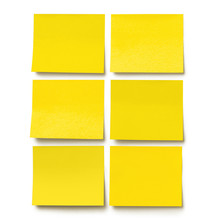 Yellow Blank Stickers, Isolated On White Background