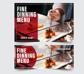 Design banner restaurant for social networks, Template for advertising.