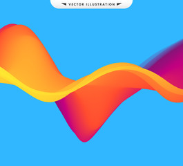 Wall Mural - Abstract wavy background with modern gradient colors. Trendy liquid design. Motion sound wave. Vector illustration for banners, flyers and presentation.