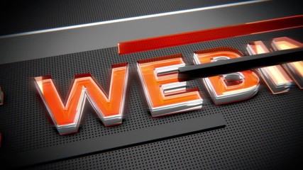 Wall Mural - Live webinar intro outro text banner. Live webinar title reveal.