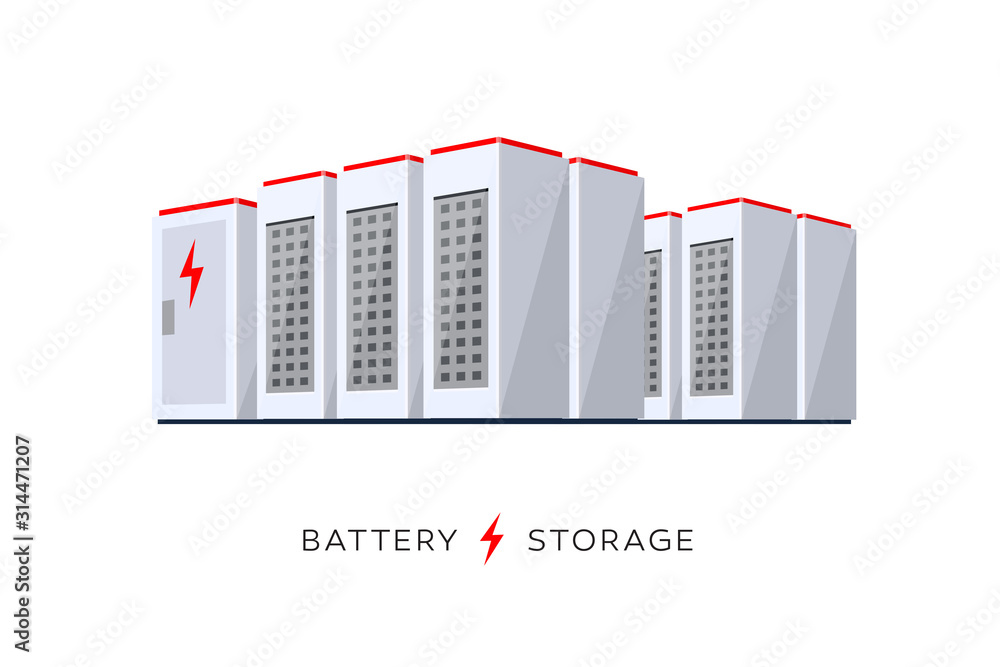 Vector illustration of large rechargeable lithium-ion battery energy ...