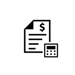 Wall Mural - Cost estimate silhouette icon. Clipart image isolated on white background