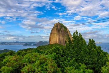 Fototapete - Mountain Sugarloaf and Guanabara bay in Rio de Janeiro, Brazil. Skyline of Rio de Janeiro