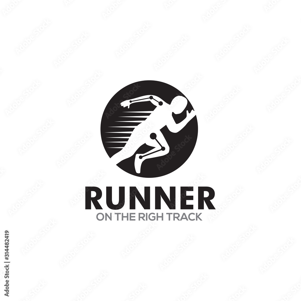 Runner logo design with simple sytle template Stock Vector | Adobe Stock