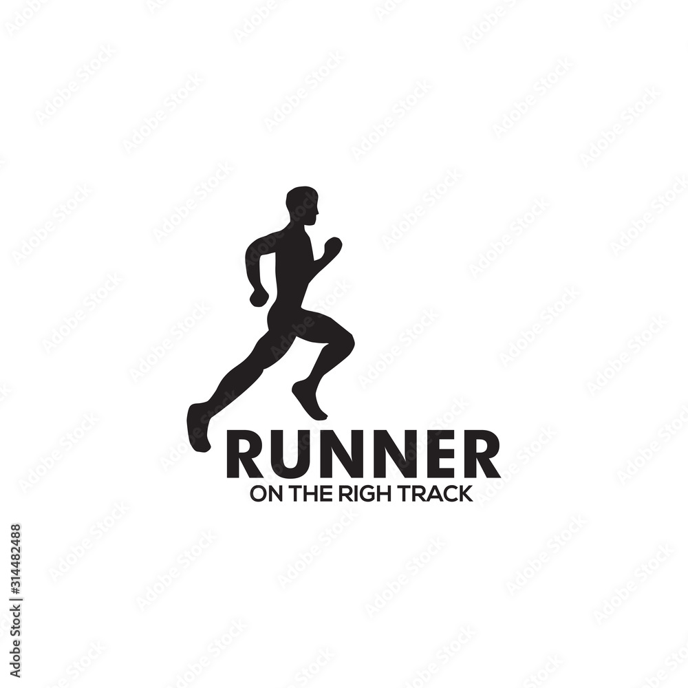 Runner logo design with simple sytle template Stock Vector | Adobe Stock
