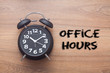 Office hours -  Business handwriting with clock
