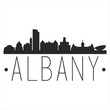 Albany New York. City Skyline. Silhouette City. Design Vector. Famous Monuments.