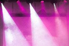 Concert Light. Stage Lights. Soffits. Chairs And Microphones For Stage Concerts