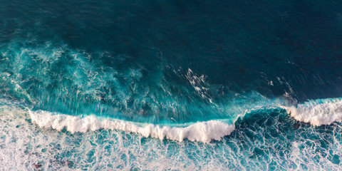 Wall Mural - blue clean wavy sea water.
