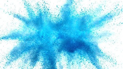 Super slow motion of coloured powder explosion isolated on white background. Filmed on high speed cinema camera, 1000fps.