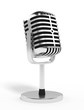 © TigerArt - Retro microphone isolated on white background 3d rendering