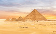 The Menkaure Pyramid complex, Giza desert, Cairo, Egypt