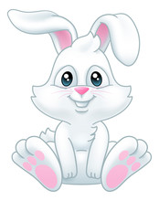 Very Cute Easter Bunny Rabbit Cartoon Character