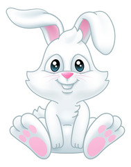 Poster - Very cute Easter bunny rabbit cartoon character