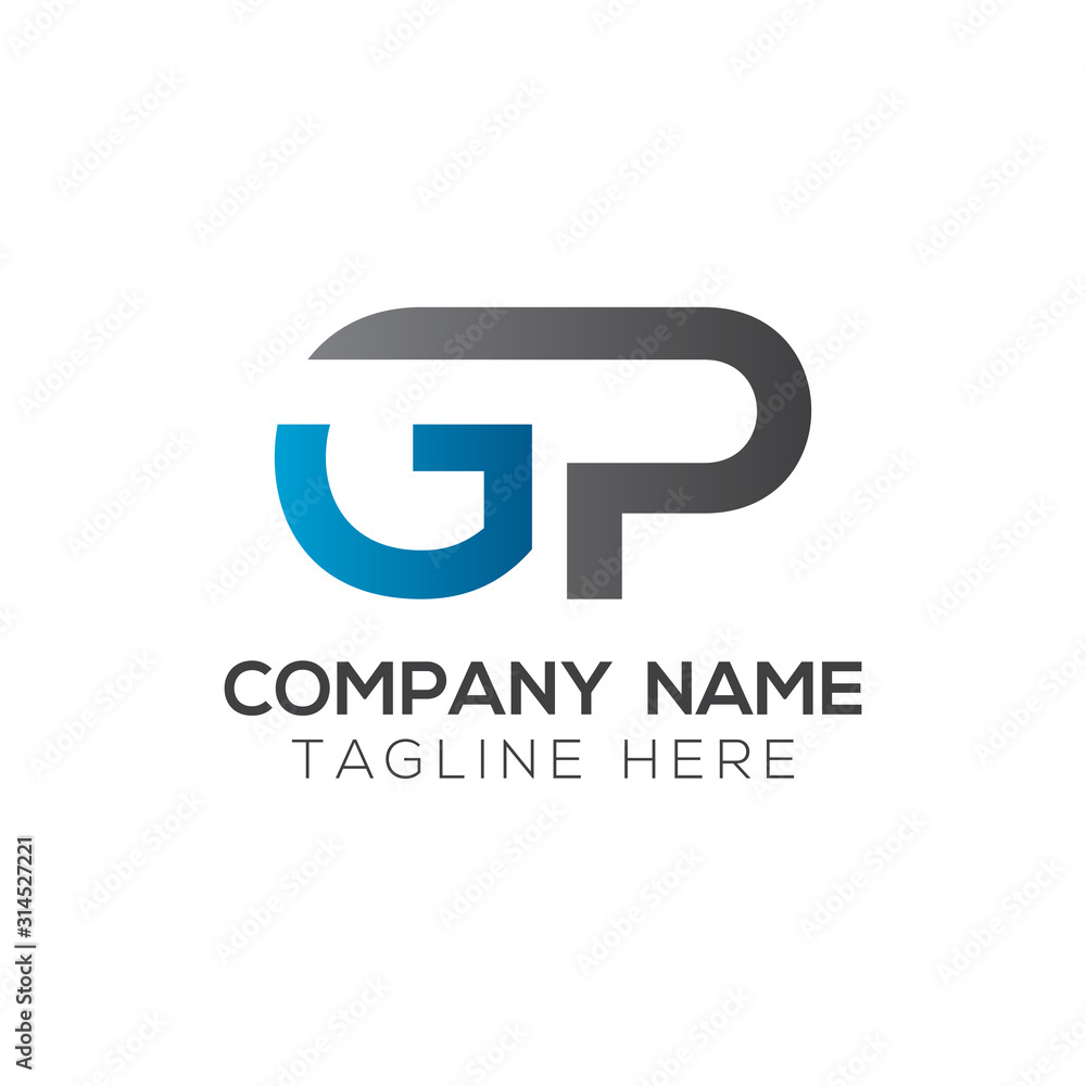 Initial GP Letter Linked Logo. GP letter Type Logo Design vector ...